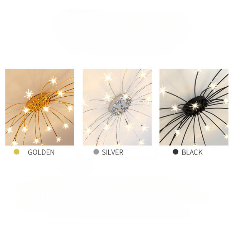 Arisha art déco-taklampa med stjärnmönster — täckning på 10-15㎡, varm belysning
