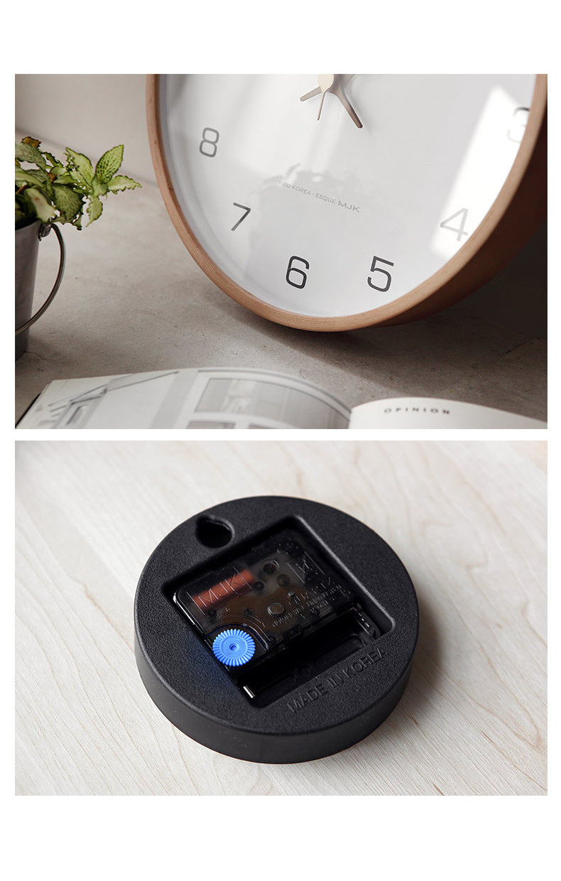 ساعة حائط خشبية تناظرية للزينة المنزلية