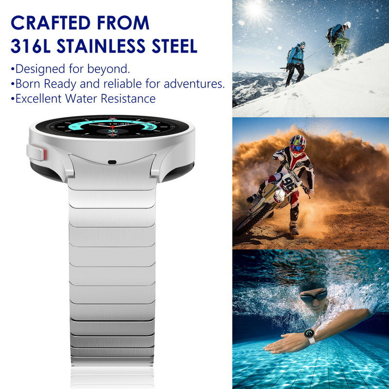 Rustfrit stål butterfly-spænde rem til Samsung Galaxy Watch4 5 6 7 Pro