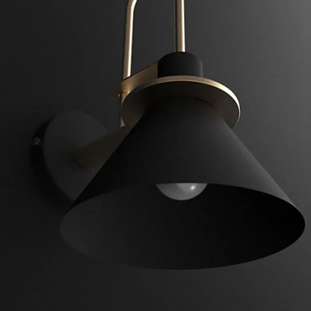 Valentina Vintage Metal Wall Lamp — Horn-Shaped Design, IP44 Rated, Hardwired Mount