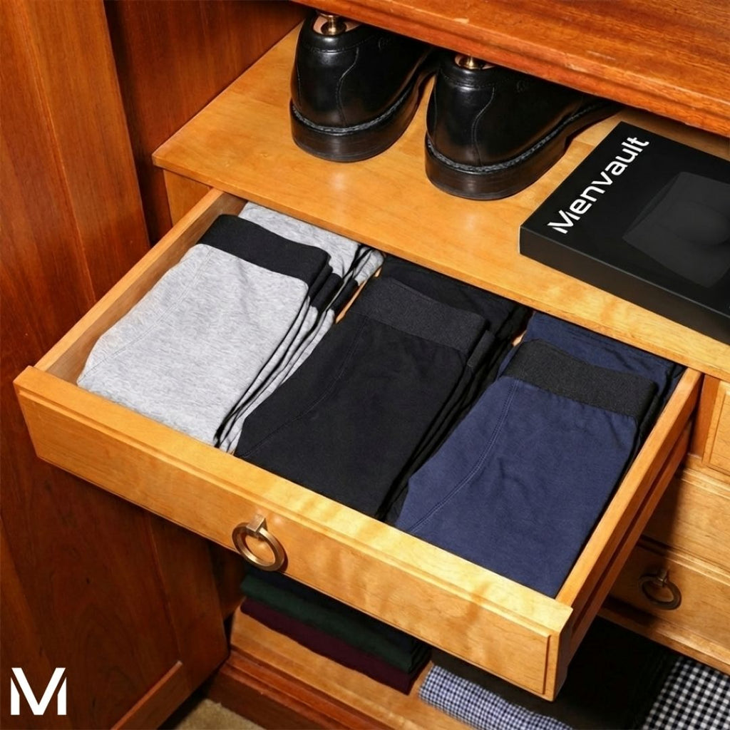 Men's Leak-Proof Boxer Briefs – 9-Layer Absorbent Zone, Bamboo, Washable
