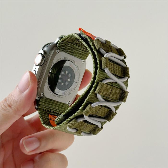 سوار من النايلون المنسوج بتصميم أنيق لساعة آبل
