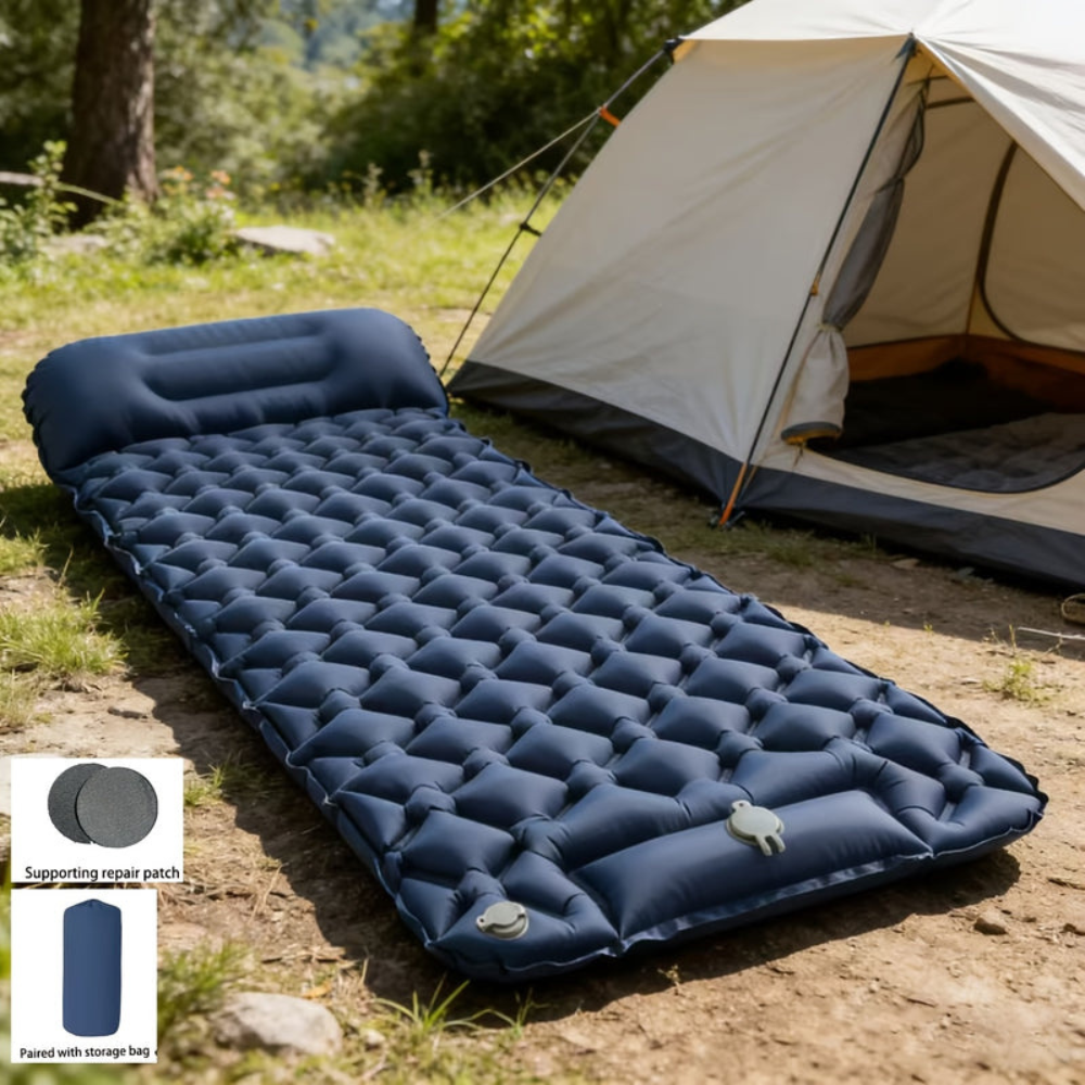 充气睡垫，轻便户外徒步舒适体验