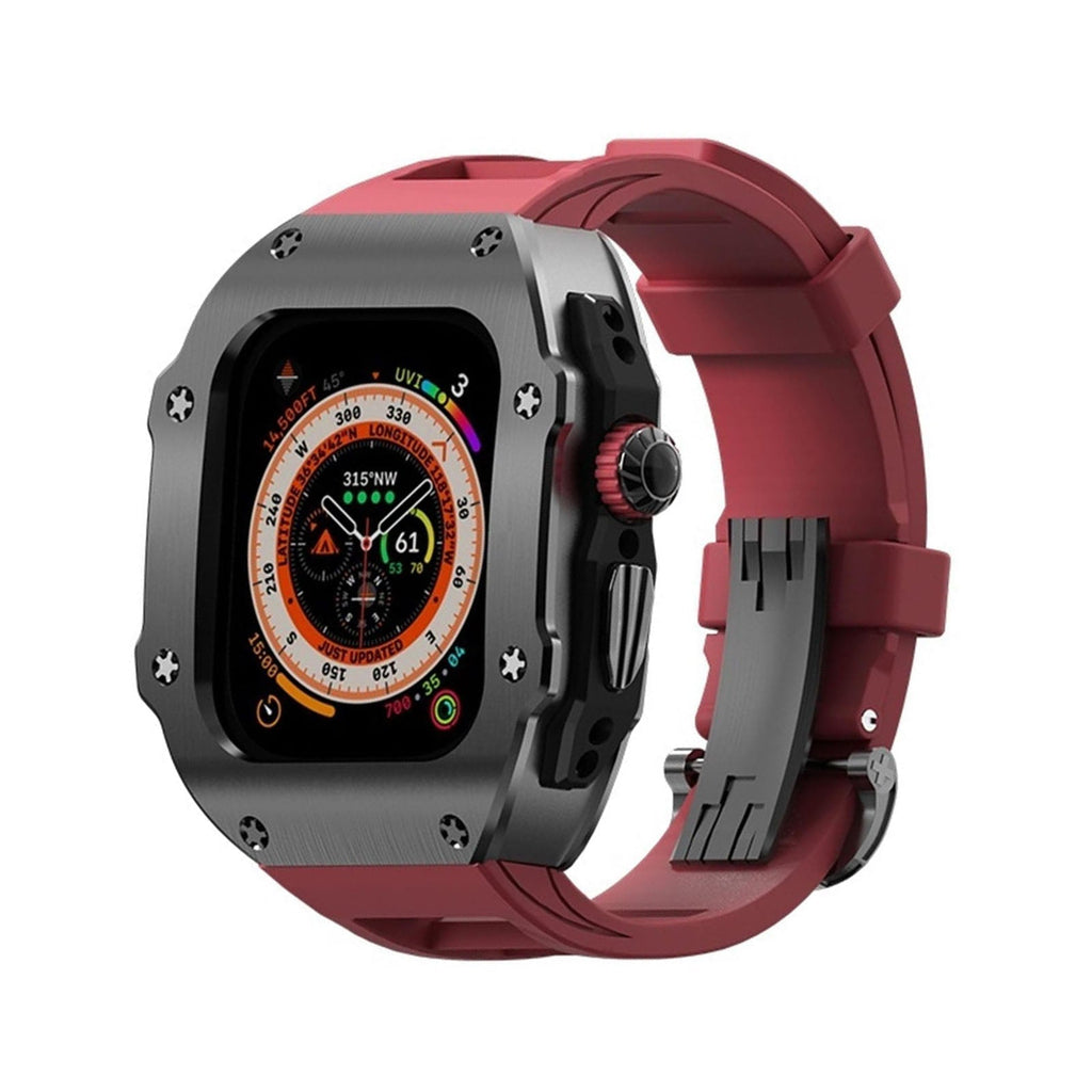 RM Vanguard Serie - Fluorkautschukband Edelstahlgehäuse für Apple Watch Ultra