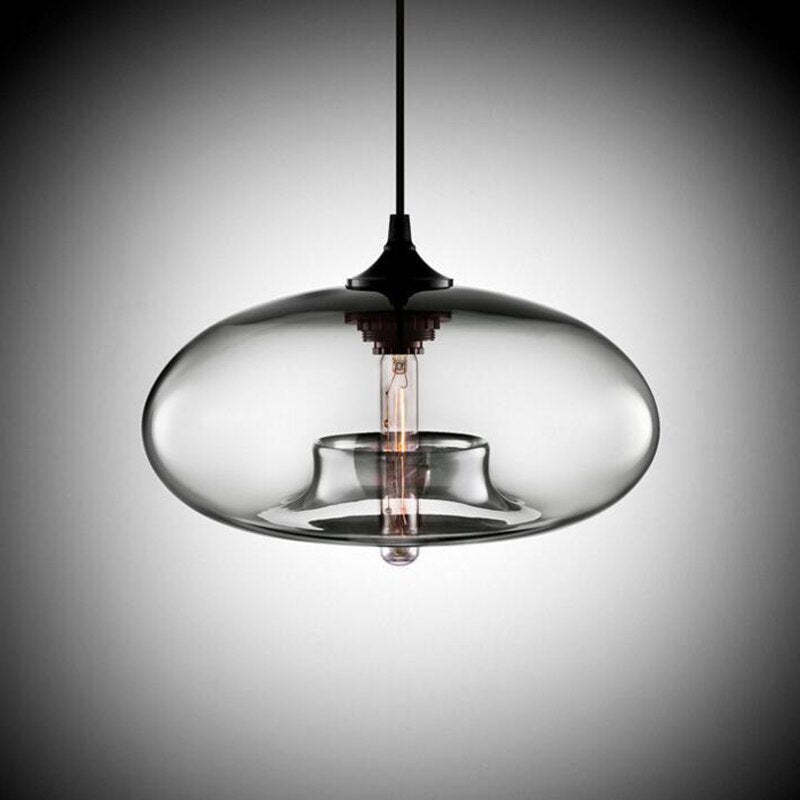 Lampada a sospensione in vetro Valentina — forma moderna a filone di pane, 6 colori