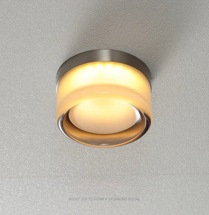 Ray Modern Mini Drum Metal/Acrylic Outdoor Wall Lamp, Transparent - Neutralighting