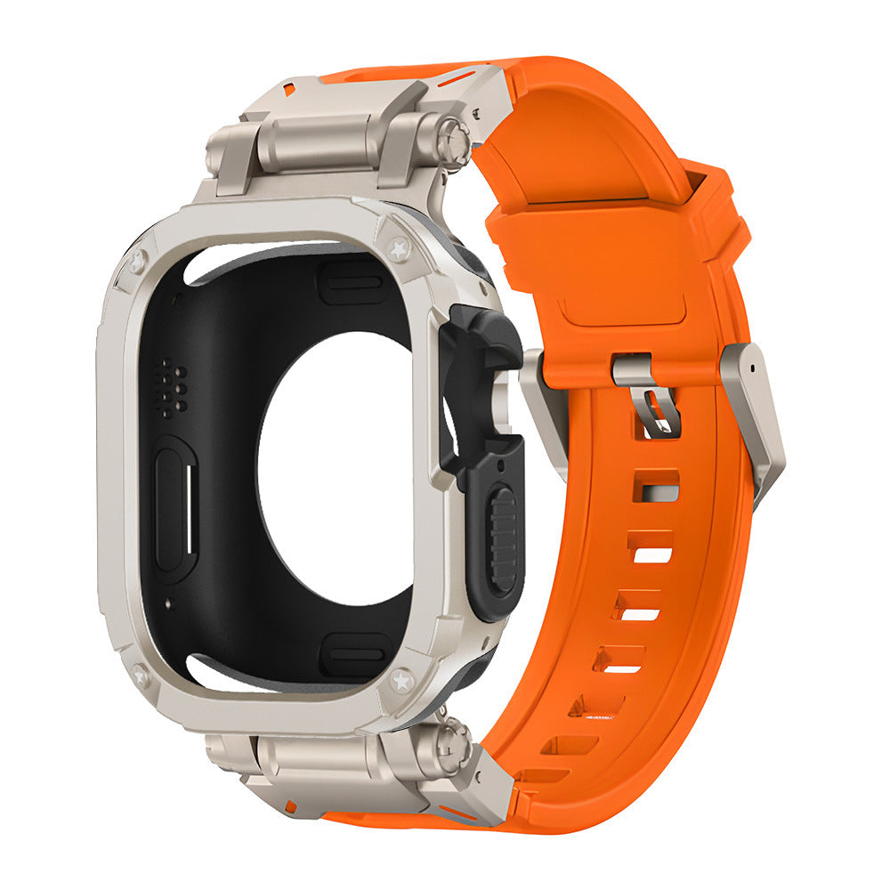 Capa 2 em 1 Explorer Tactical em Borracha Fluoro + TPU + PC para Apple Watch