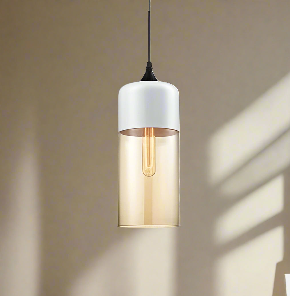 Lucevia | Luxurious Glass and Wood Pendant Light | Orntli