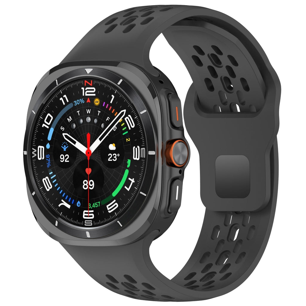 Correia de relógio desportiva em silicone respirável para Samsung Galaxy Watch7 Ultra 47mm