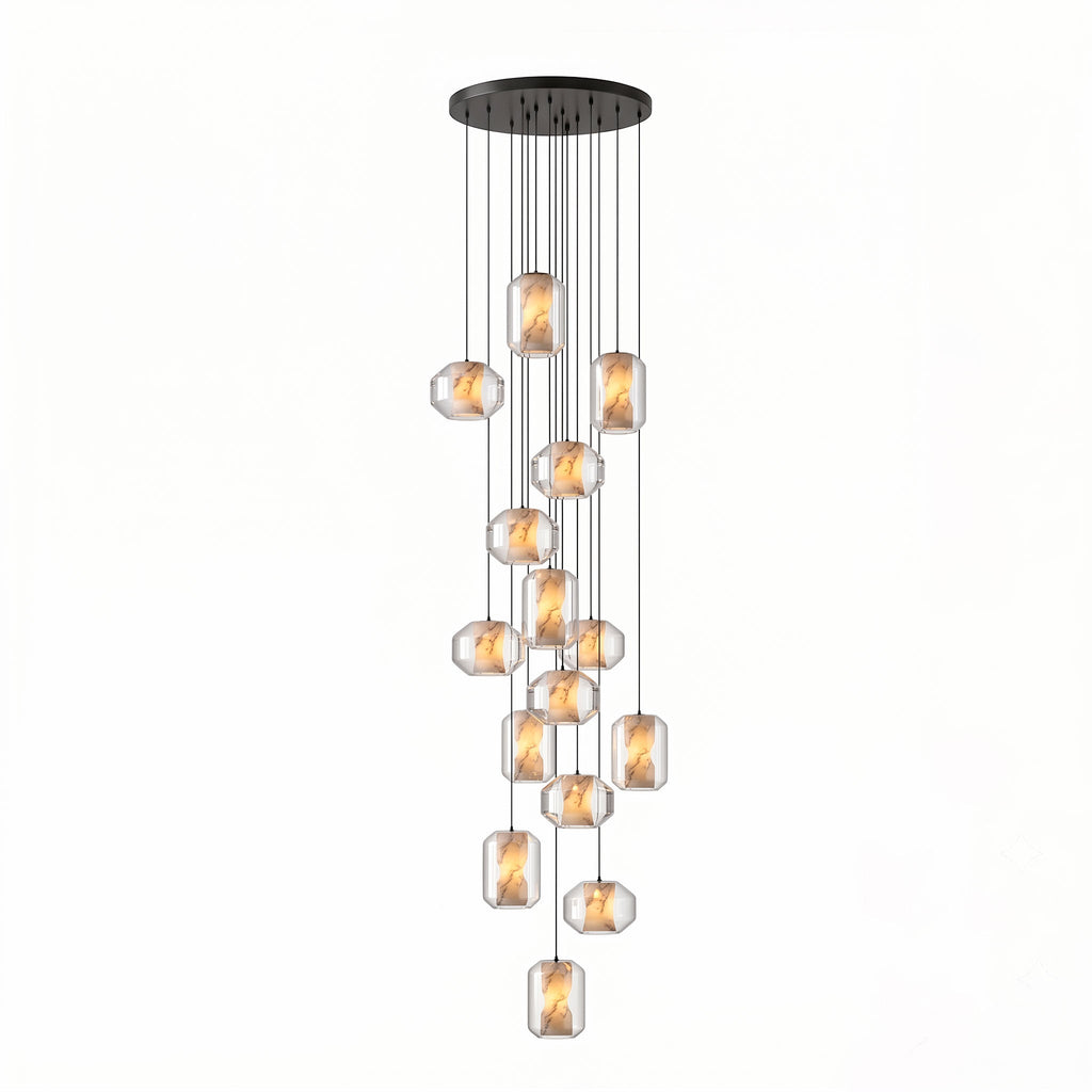 Alabaster Glass Cylinder Pendant Light - Vakkerlight