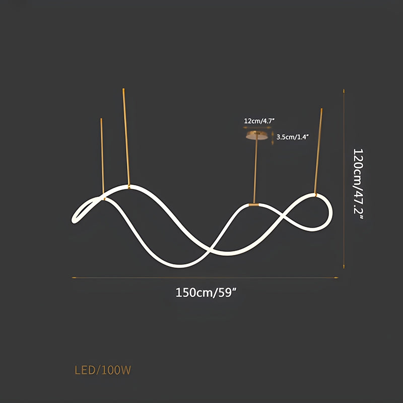 מנורת תלייה מודרנית עם צינור ארוך לד, לחדר אוכל - Orntli