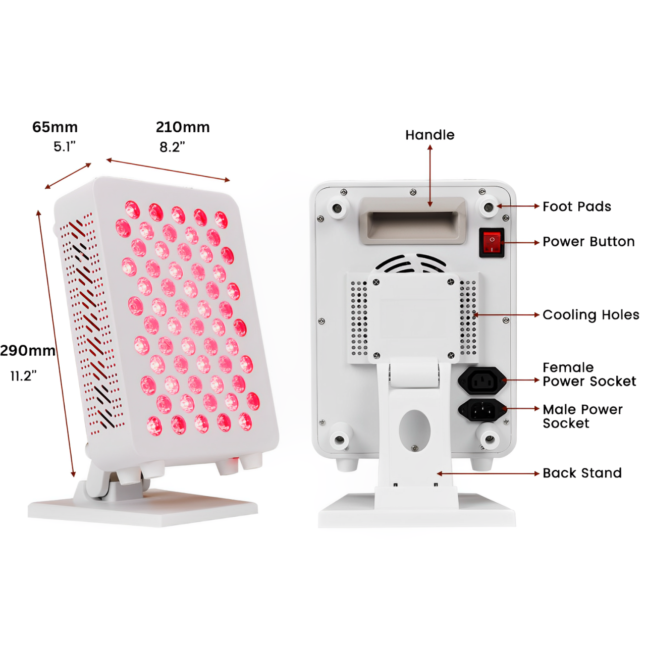 Painel de Terapia de Luz Vermelha de Mesa para Uso Doméstico e Cuidados com a Pele