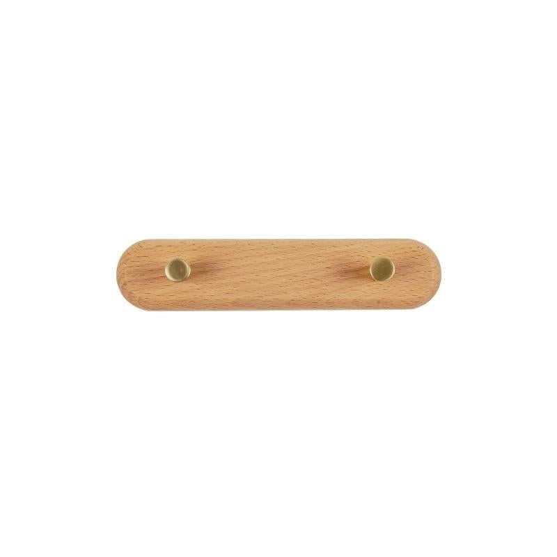 Percheros de pared de madera natural nórdica y latón