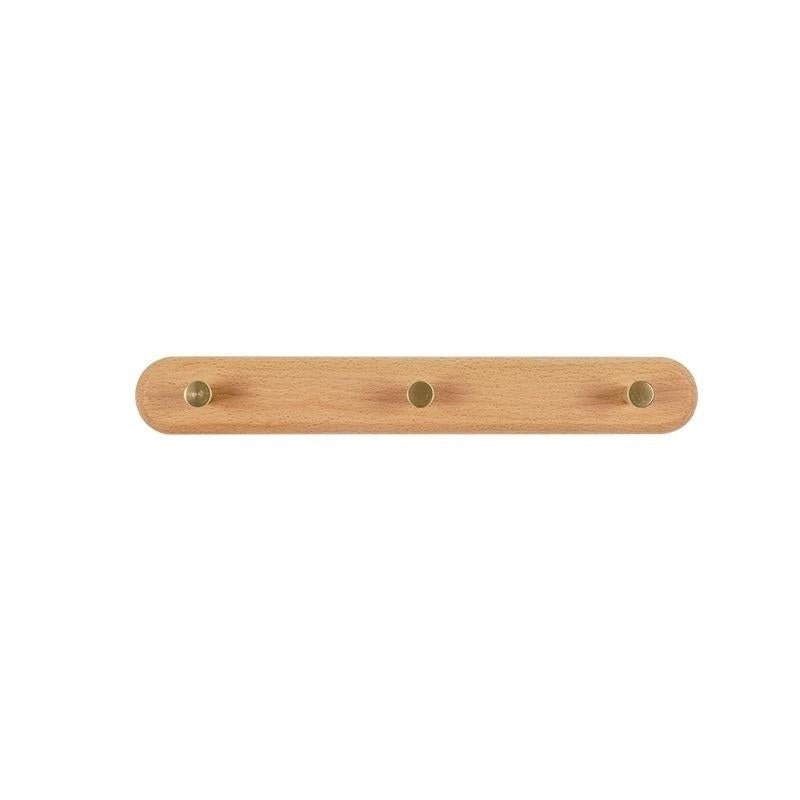 Percheros de pared de madera natural nórdica y latón