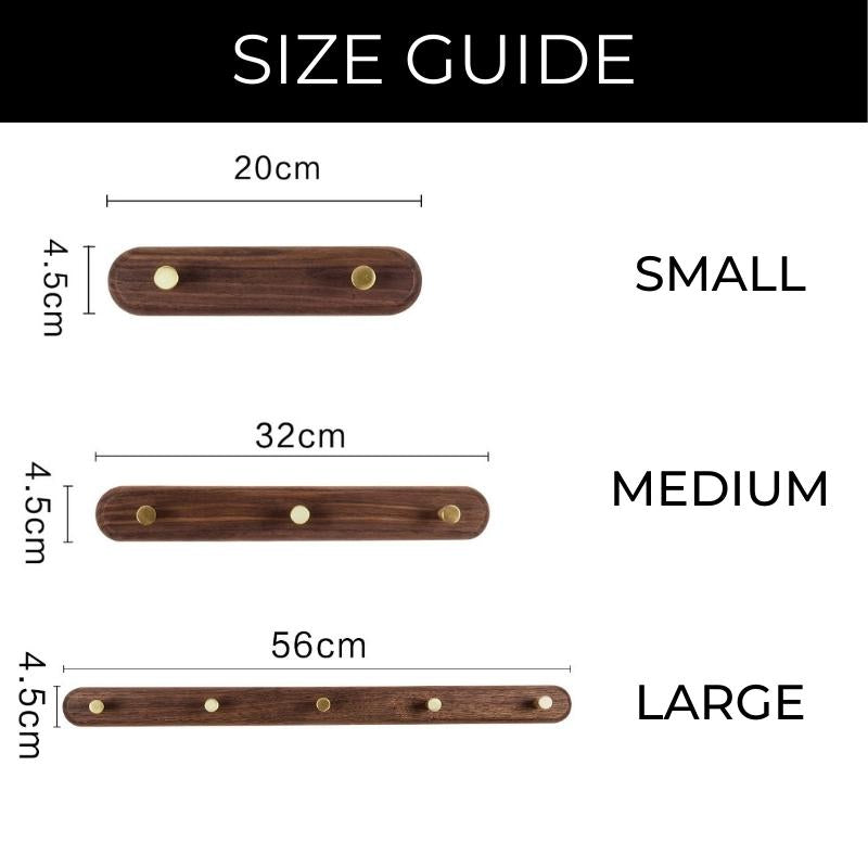 Percheros de pared de madera natural nórdica y latón