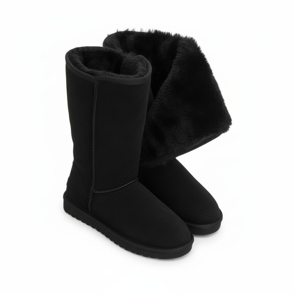 Botas de ante de piel de oveja Aurora Nova cálidas e impermeables con cremallera lateral