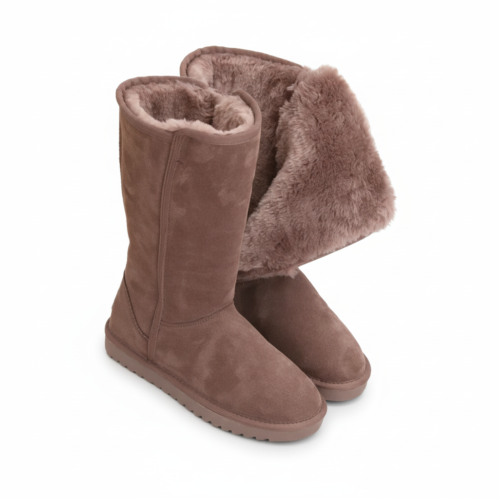 Botas de ante de piel de oveja Aurora Nova cálidas e impermeables con cremallera lateral