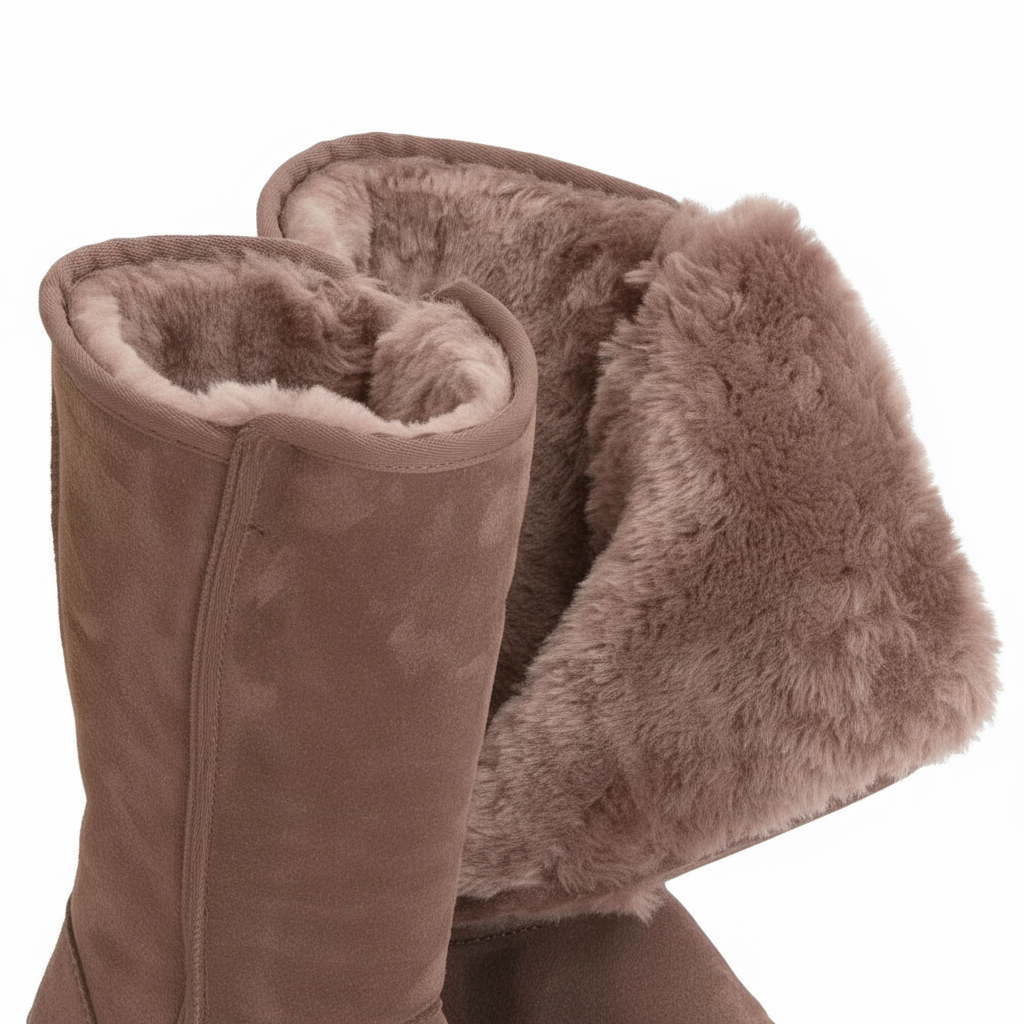 Botas de ante de piel de oveja Aurora Nova cálidas e impermeables con cremallera lateral