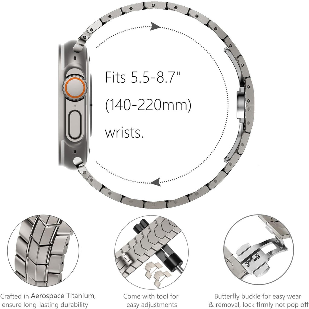 Tali Jam Apple Pelindung Aloi Titanium Logam