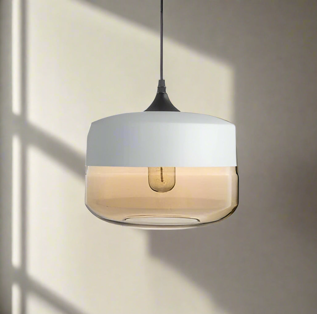 Lucevia | Luxurious Glass and Wood Pendant Light | Orntli