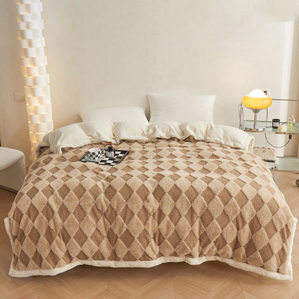 Coperta Comfort con Morbido Motivo a Diamante