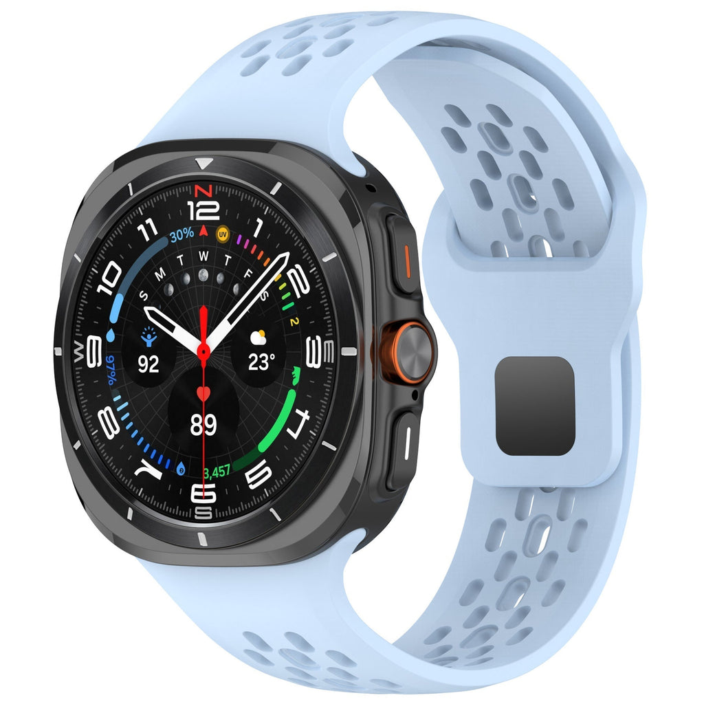 Correia de relógio desportiva em silicone respirável para Samsung Galaxy Watch7 Ultra 47mm