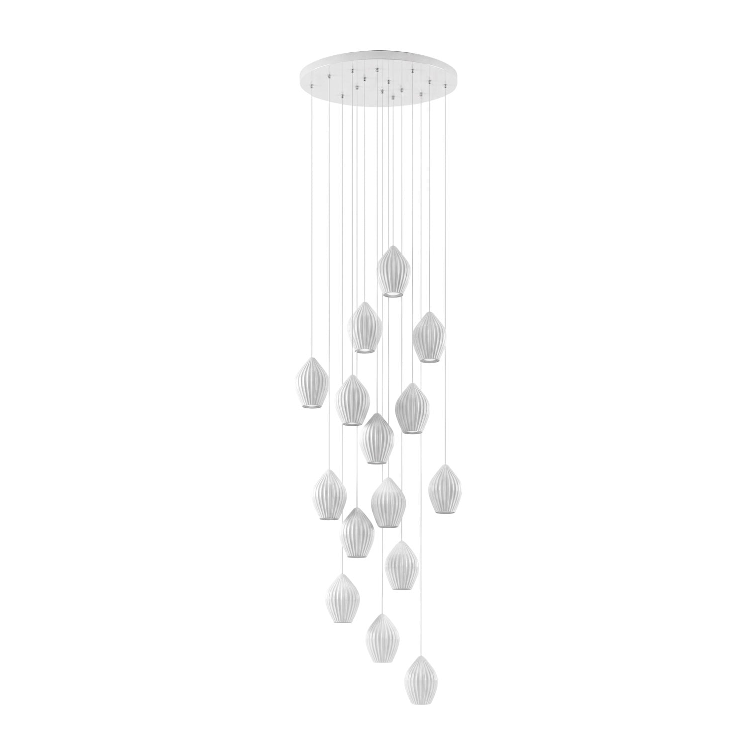 Ceramic Ribbed Pendant Light - Vakkerlight