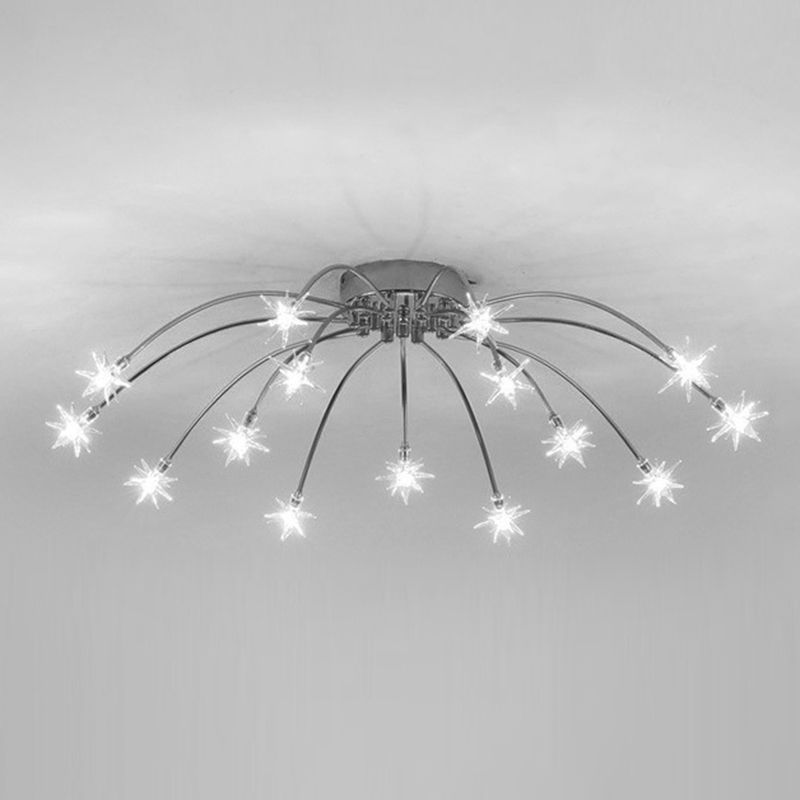 Arisha art déco-taklampa med stjärnmönster — täckning på 10-15㎡, varm belysning