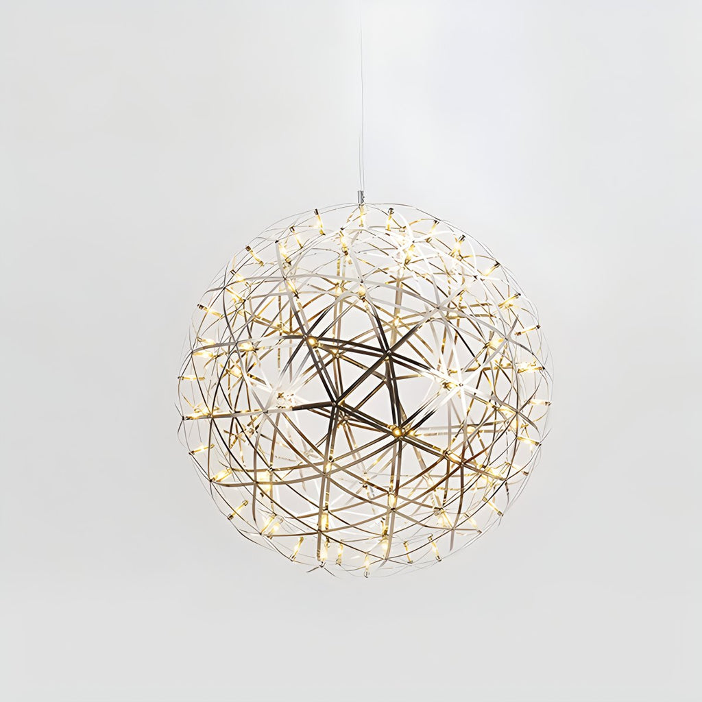 Silberne Feuerkugel-Hängeleuchte für Esszimmer - Orntli