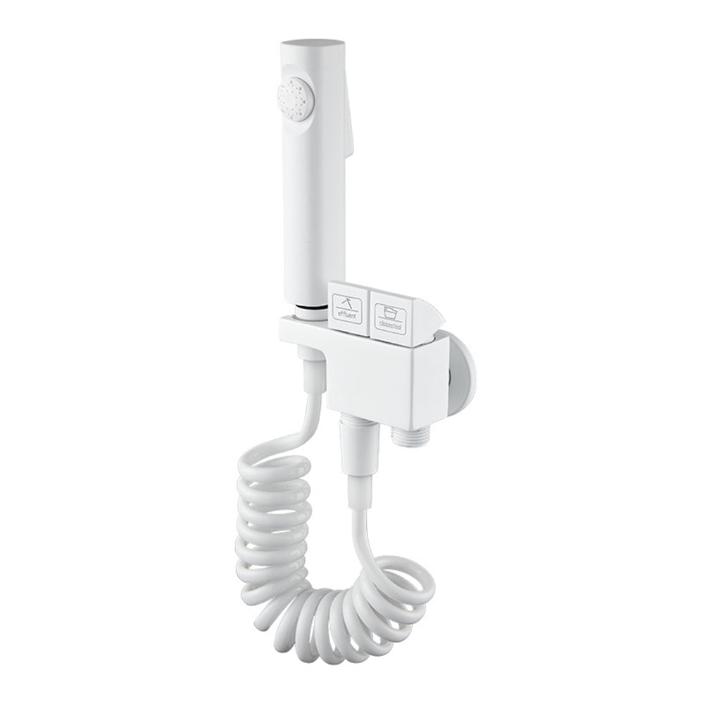 Käsikäyttöinen WC-bidet-suihku kaksoisulostulokulmaventtiilillä