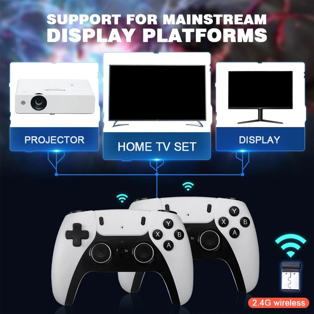 Bežična retro igraća konzola: više od 40.000 igara i 4K HDMI povezivost, 2.4G kontroler