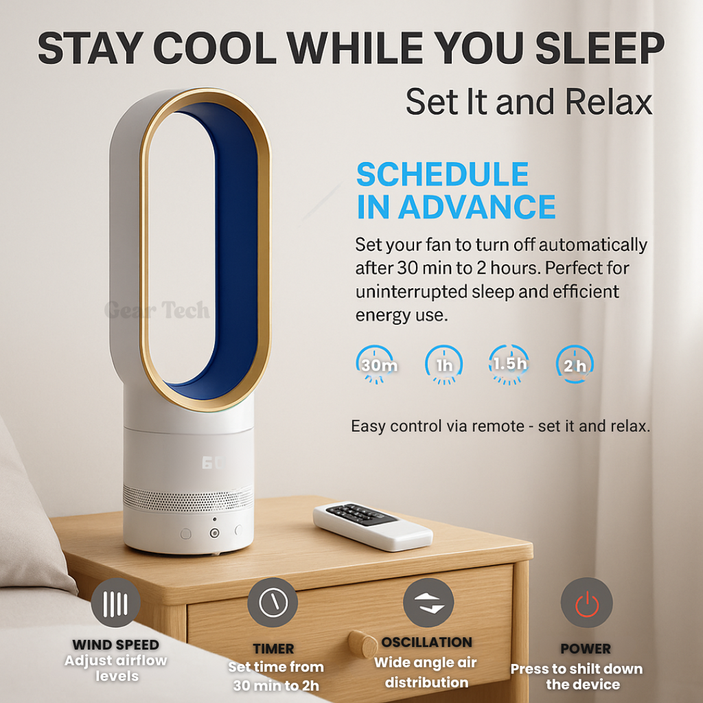 Ventilador sin aspas de 16 pulgadas con control remoto incluido