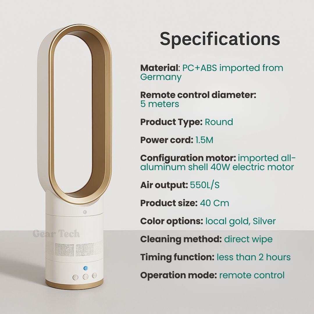 Ventilador sin aspas de 16 pulgadas con control remoto incluido