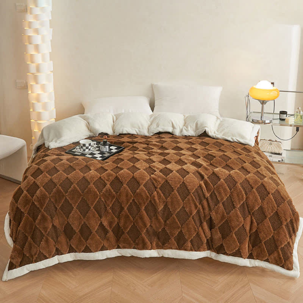 Coperta Comfort con Morbido Motivo a Diamante