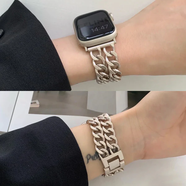 Çift Zincirli Apple Watch Kayışı