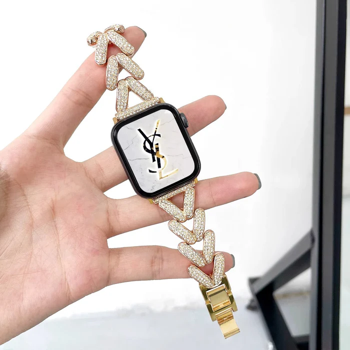 Luksusowa bransoletka w kształcie serca dla kobiet - paski do Apple Watch