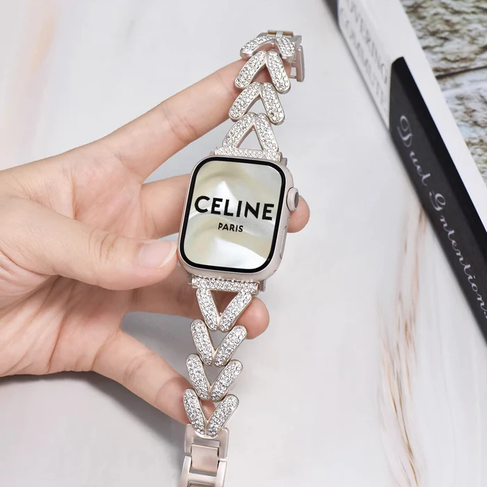 Luksusowa bransoletka w kształcie serca dla kobiet - paski do Apple Watch