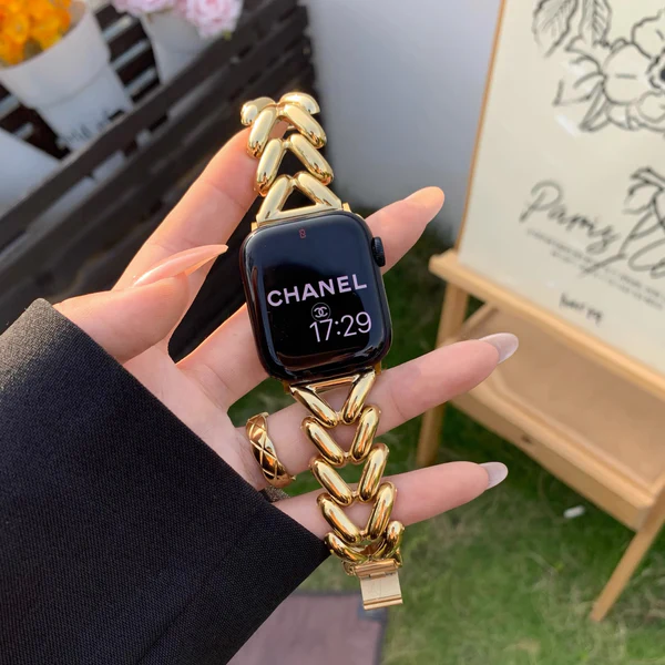 Luksusowa bransoletka w kształcie serca dla kobiet - paski do Apple Watch
