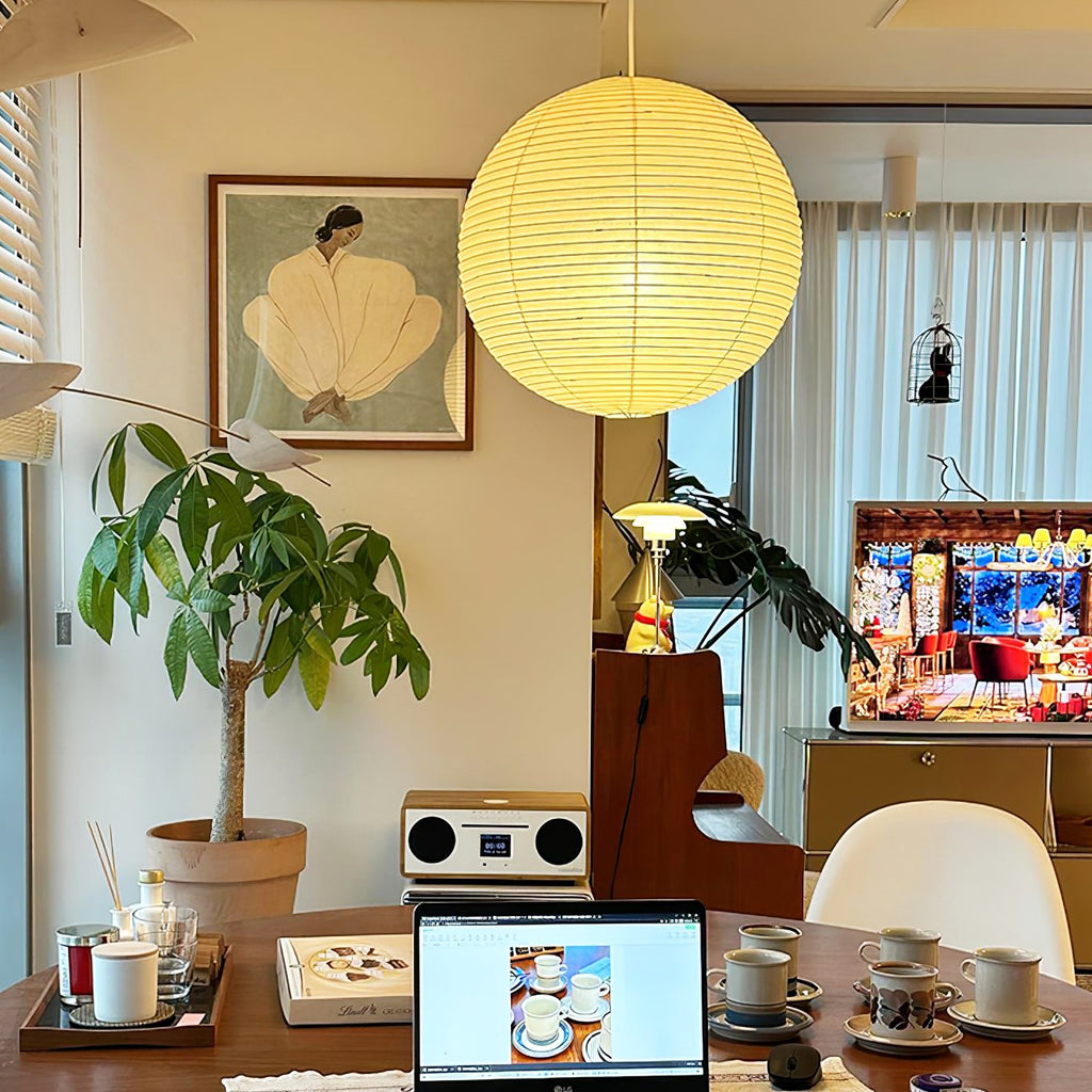 Rund serie af pendellamper — skærm i washi-papir
