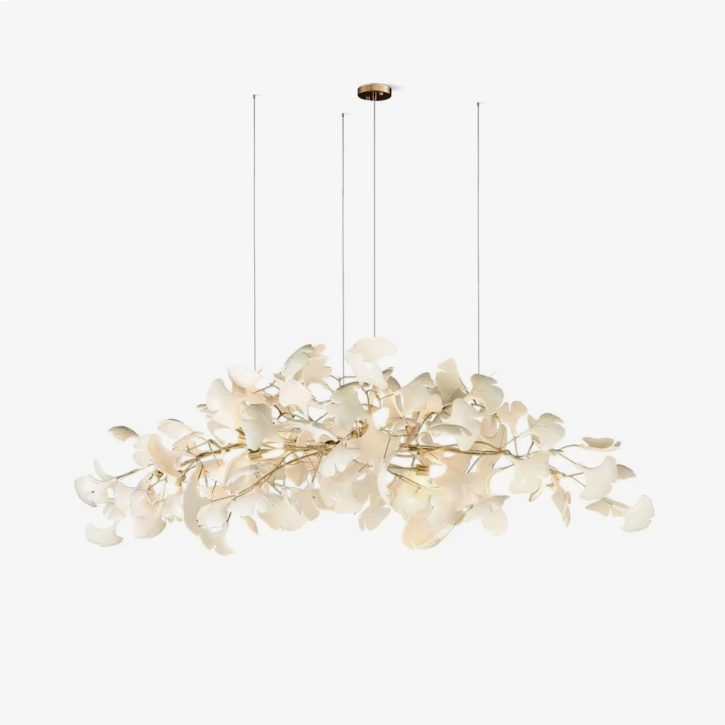 Lustr Arux Gingko — styl Art Deco, design se zakřivením směrem dolů
