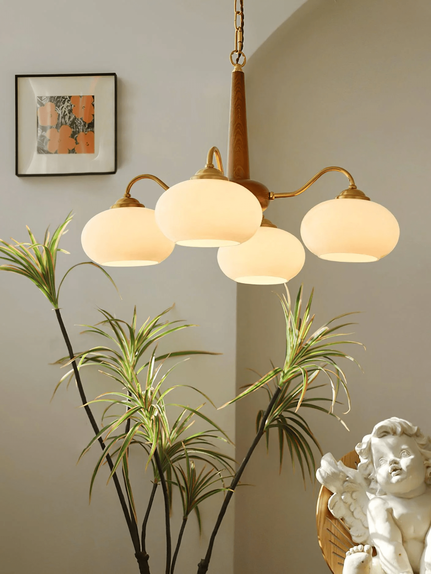 Persimmon Toned Hanging Ceiling Chandelier