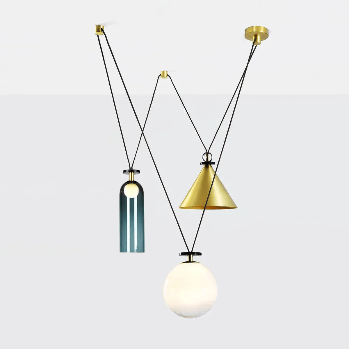 Moderne geometrische Pendelleuchte der Shape-Up-Serie