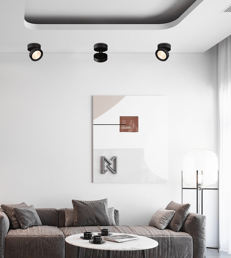 مصباح LED دائري موجه للأسفل — دوران 355°، زاوية قابلة للتعديل بمقدار 90°