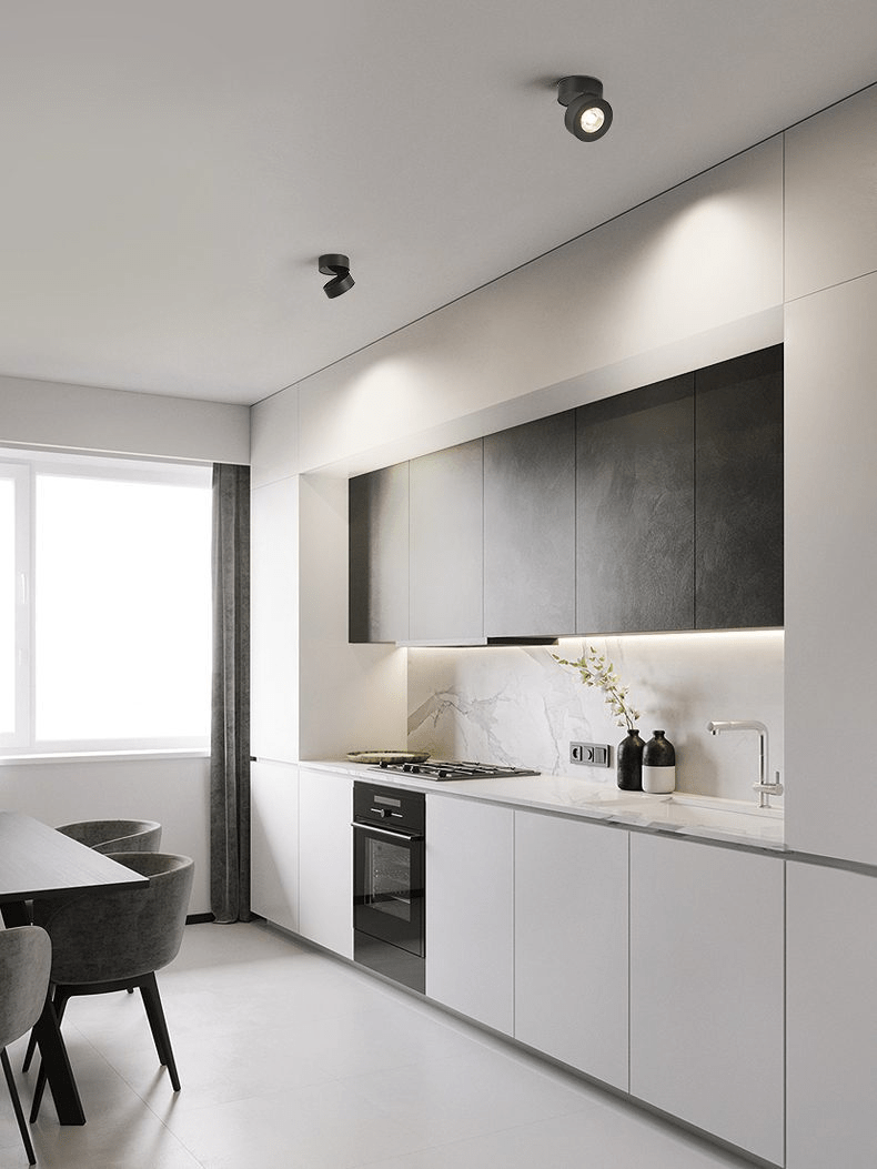 مصباح LED دائري موجه للأسفل — دوران 355°، زاوية قابلة للتعديل بمقدار 90°