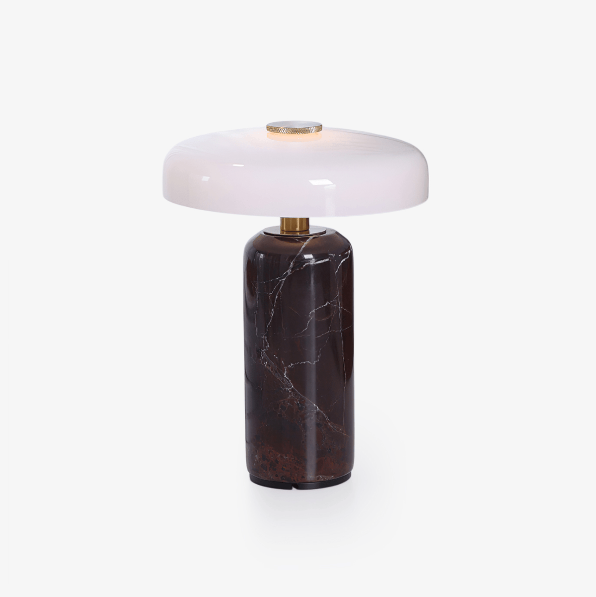 Lampă de masă Lunara din marmură — Siluetă rotunjită, bază espresso intens