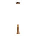 Minimalist Tapered Wood Pendant Light — Integrated LED, 9cm Diameter