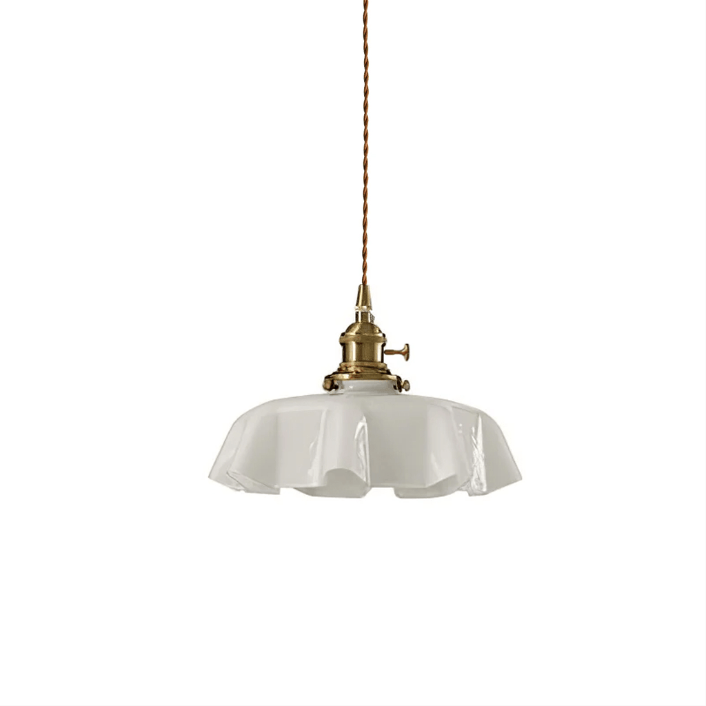 Francouzské květinové plisované závěsné svítidlo — vintage design osvětlení