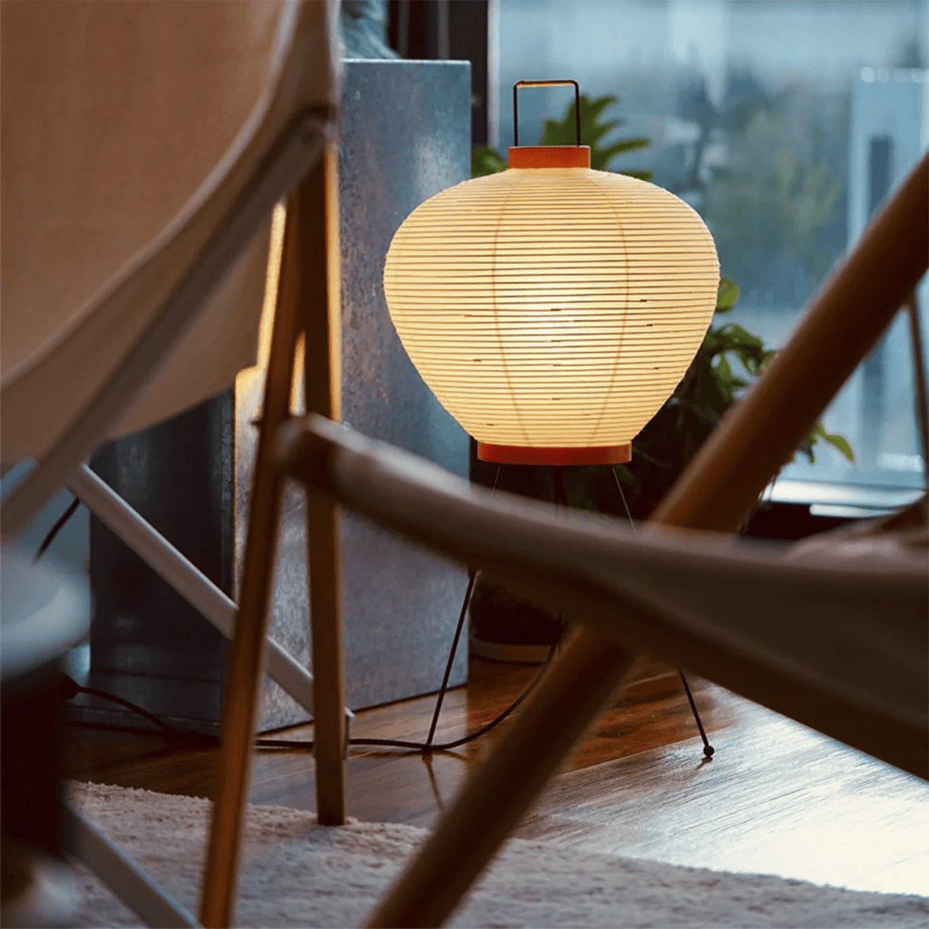 Håndlavet japansk bordlampe