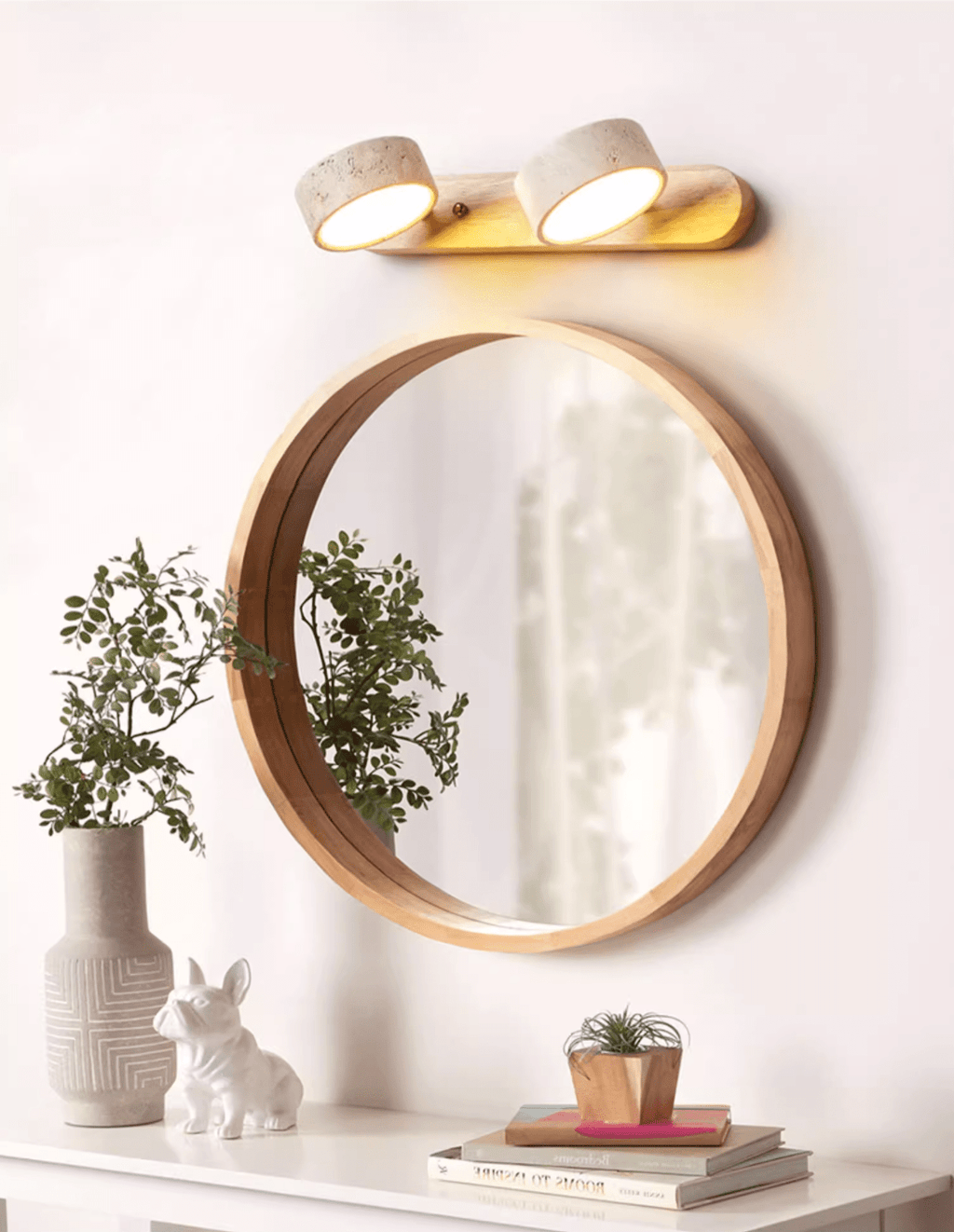 Travertine Duo Wall Light — Multiple Diameter Options