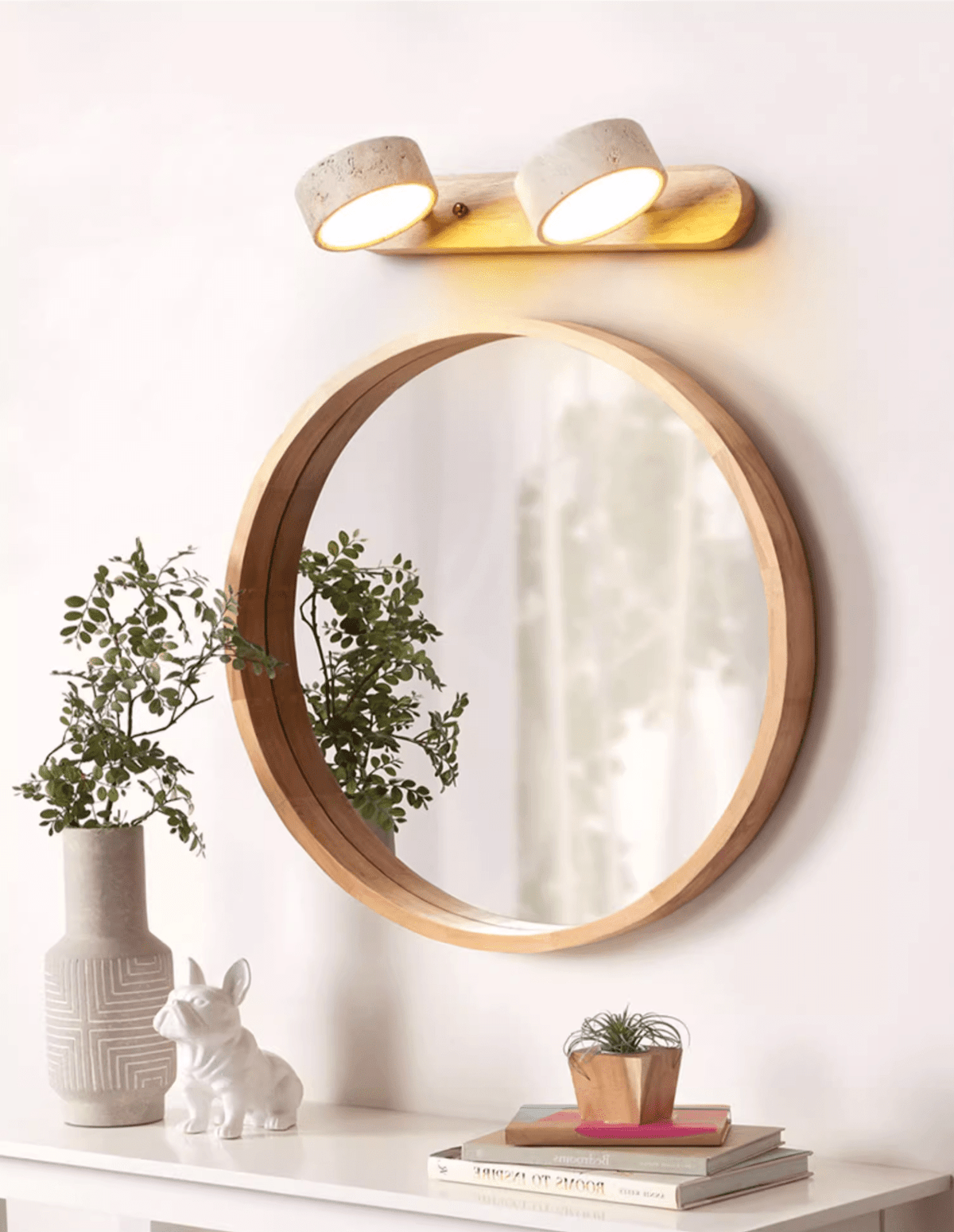Travertine Duo Wall Light — Multiple Diameter Options